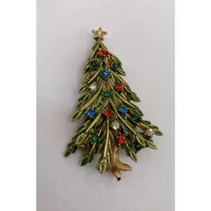 Vintage Christmas Tree Signed ART Brooch*